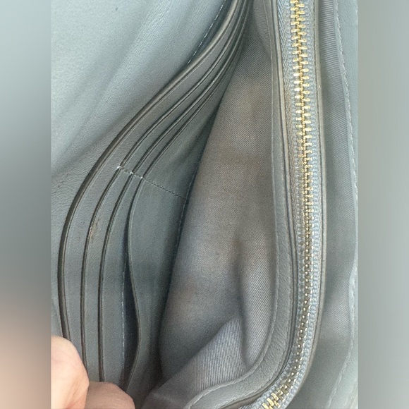 Tory Burch Kira Chevron Chain Wallet Crossbody | Cloud Blue - Picture 12 of 16